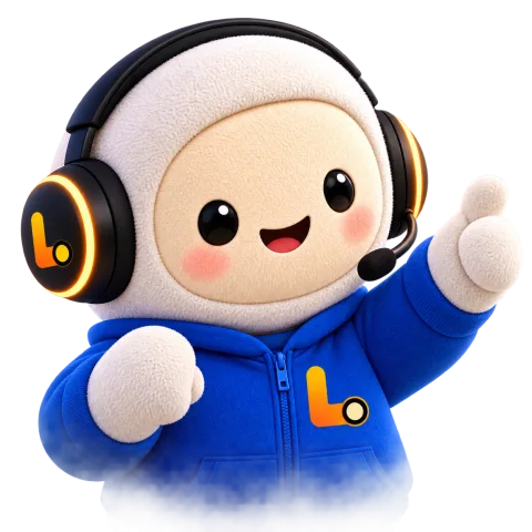 Lomo, the Lomotec AI agent mascot, waving hello